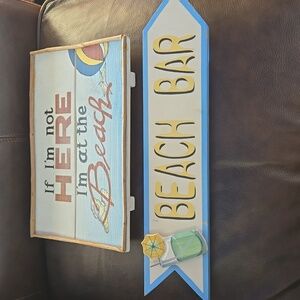 2 beach  signs